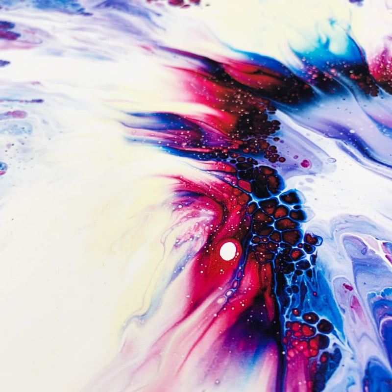 Flourish - Purple and Blue Abstract Print, 60x60cm