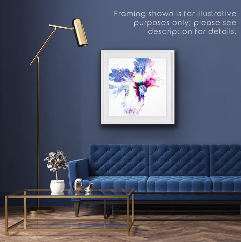 Flourish - Purple and Blue Abstract Print, 60x60cm