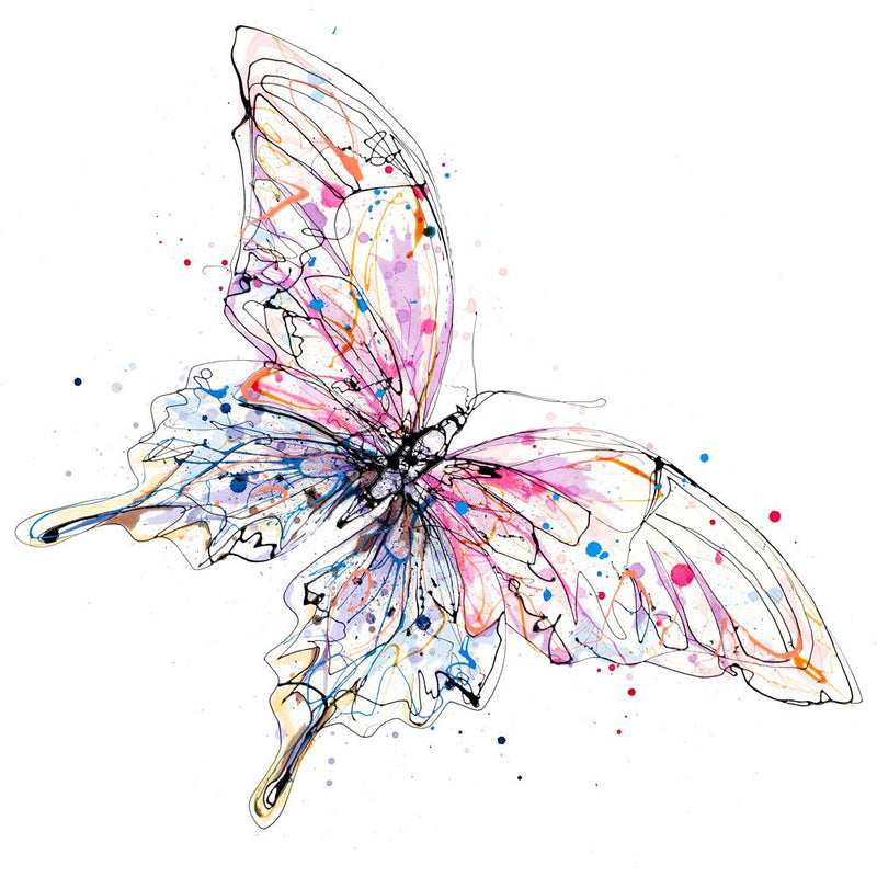 Flutterfly - Butterfly Print, 30x30cm with Size and Presentation Options