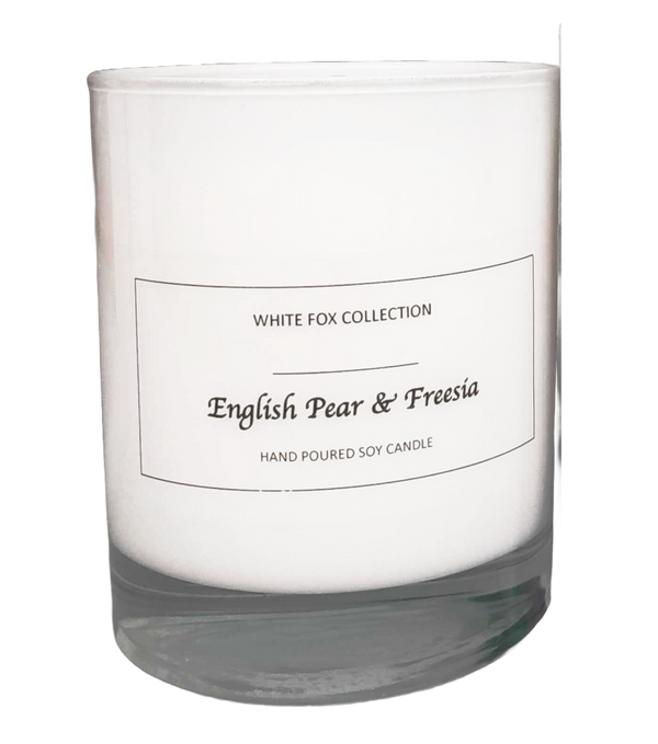 English Pear & Freesia Hand Poured Soy Candle - White Fox