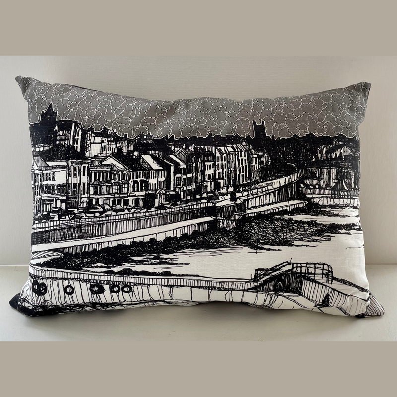 STITCHED PORTSTEWART PROM Greyscale Cushion