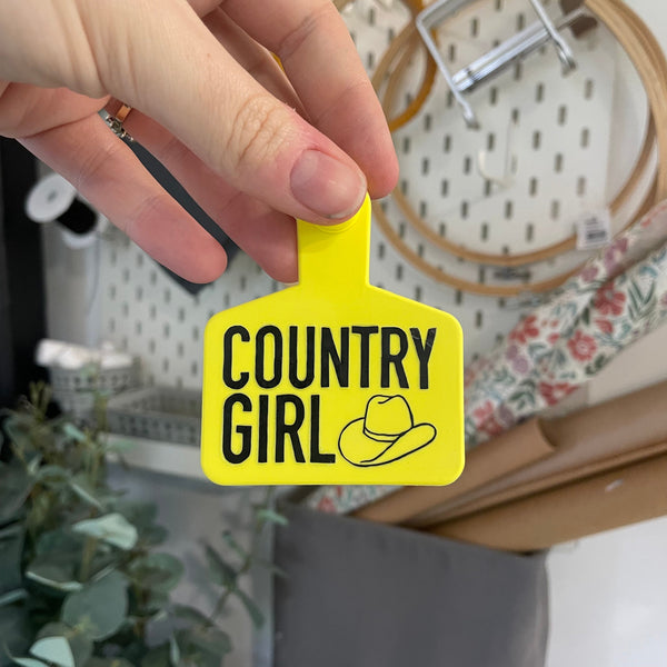 ‘Country Girl’ Cattle Tag Keyring