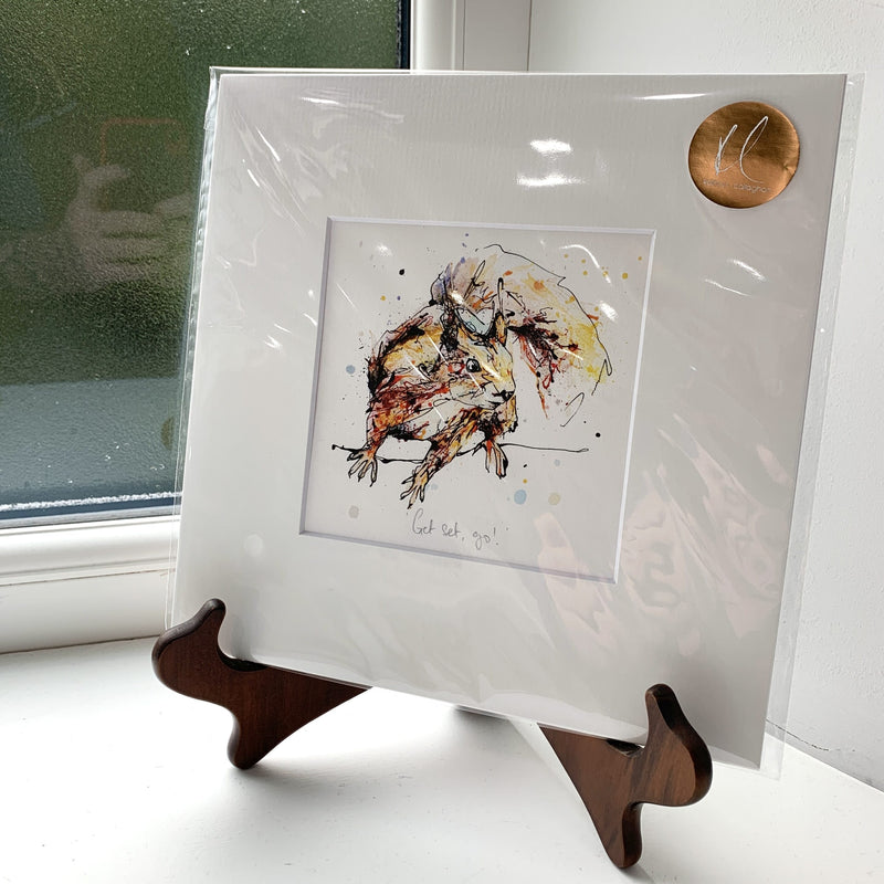 Get Set, Go! - Red Squirrel Print with Size and Presentation Options