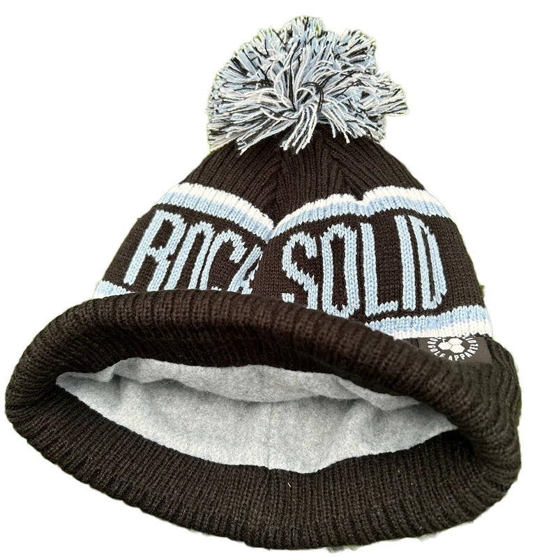 Rock Solid Golf Apparel Script Bobble Hat - Black / Blue