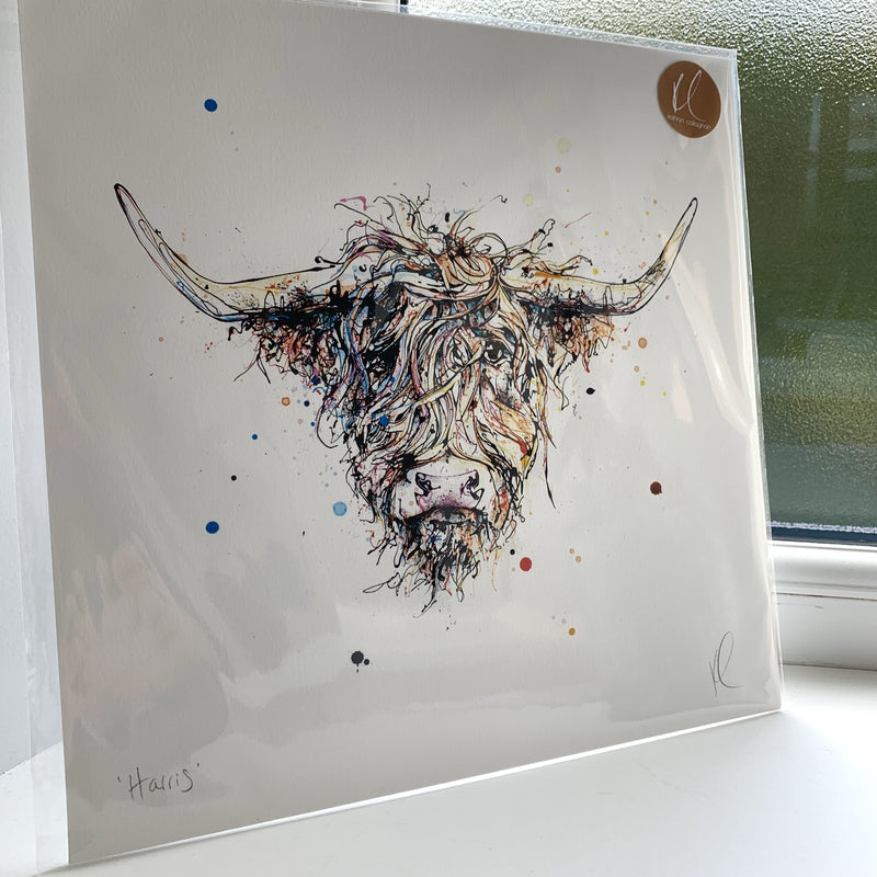 Harris - Highland Cow Print with Size and Framing Options