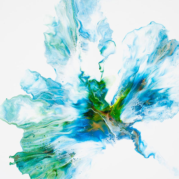 Hope - Blue and Green Abstract Print, 60x60cm