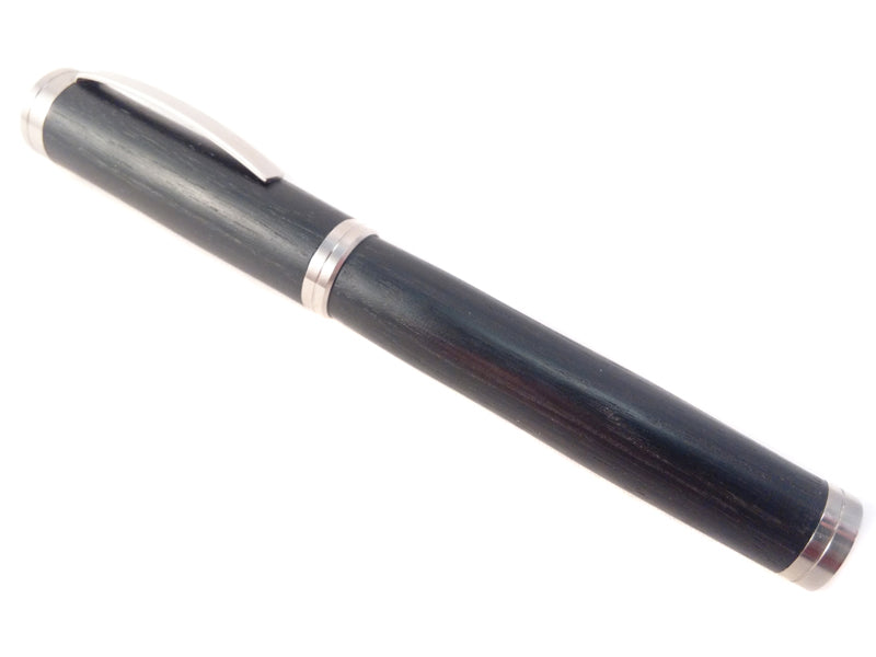 Irish Bog Oak and Steel fountain pen