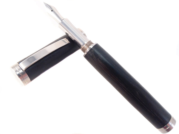 Irish Bog Oak and Steel fountain pen