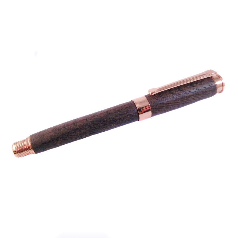 Copper and Irish bog oak fountain pen and Rollerball set