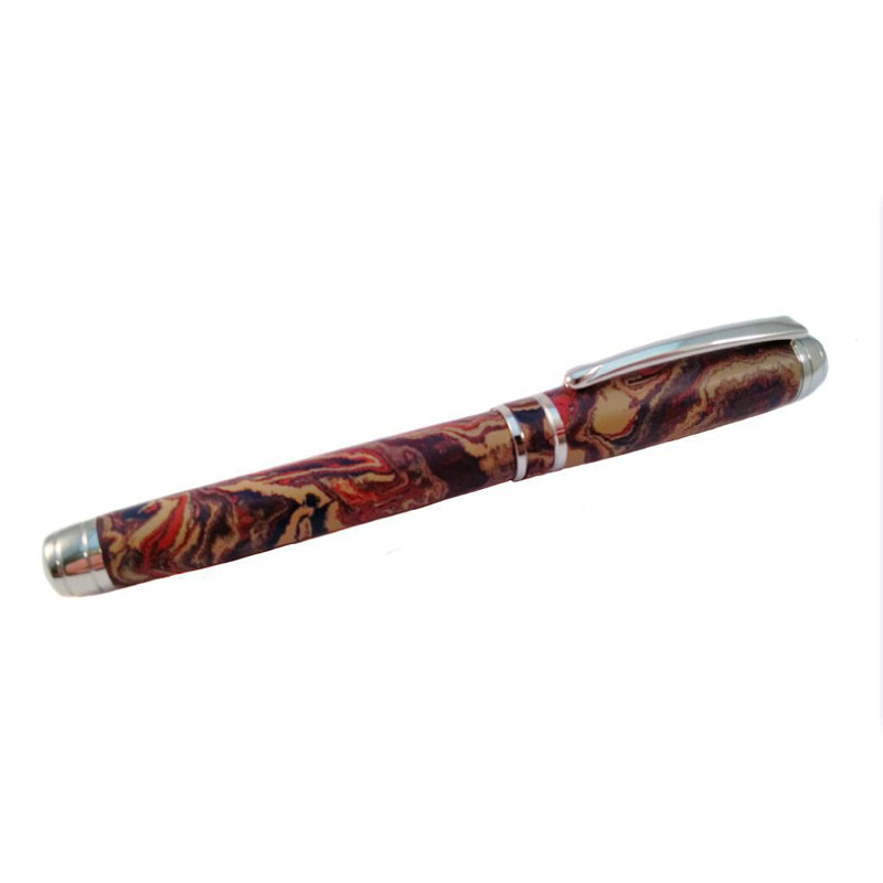 Swirled Ebonite rhodium fountain pen