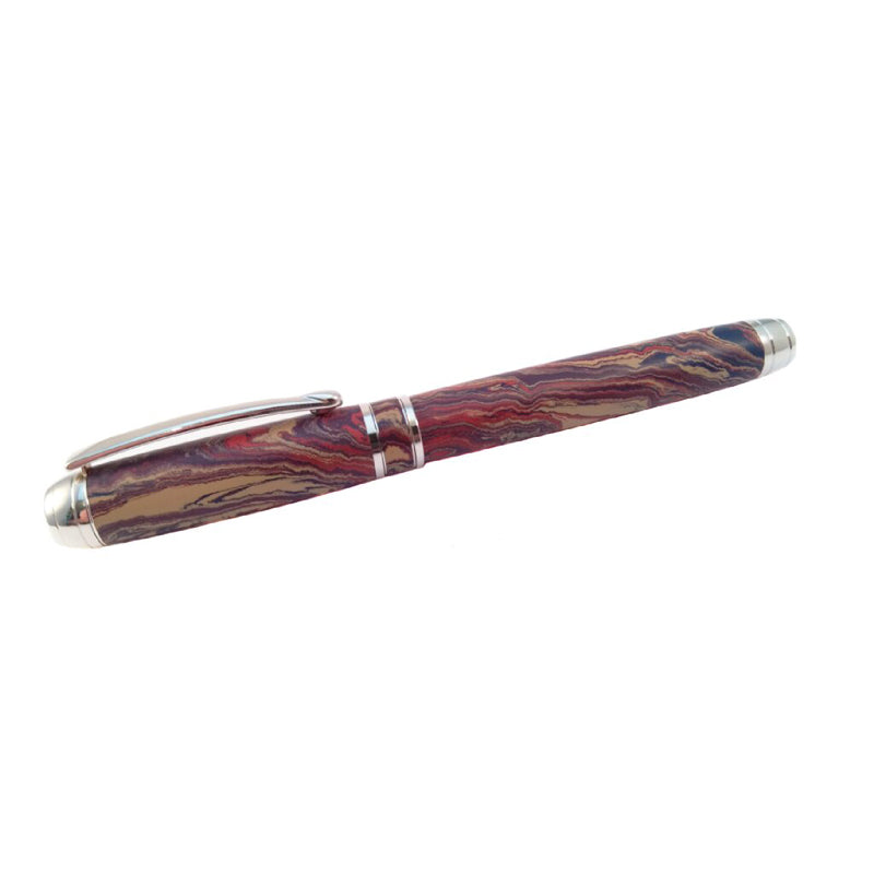 Swirled Ebonite rhodium fountain pen