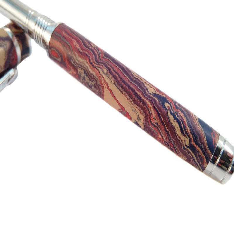 Swirled Ebonite rhodium fountain pen