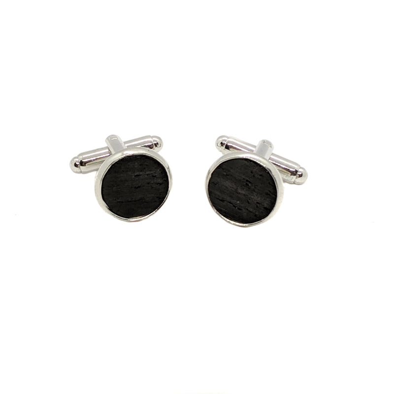 Irish Bog Oak wooden inlay cufflinks