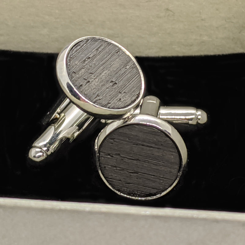 Irish Bog Oak wooden inlay cufflinks