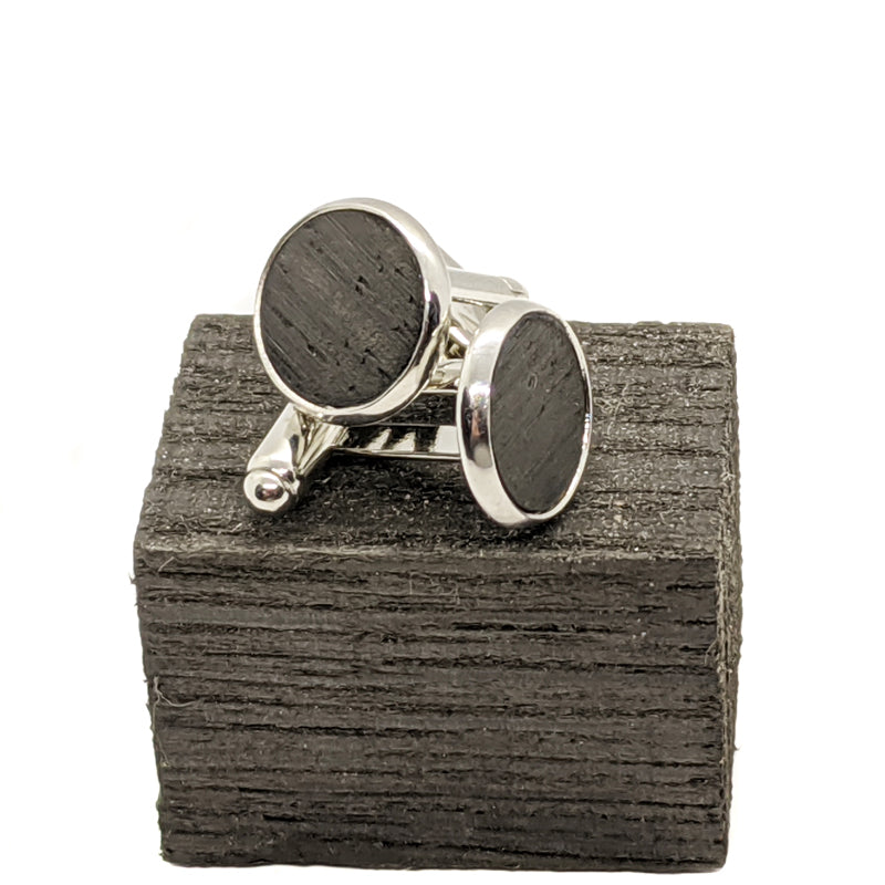 Irish Bog Oak wooden inlay cufflinks