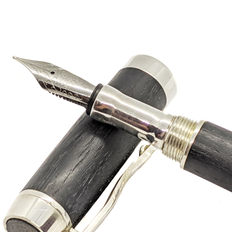 Sterling silver and Irish Bog Oak fountain pen