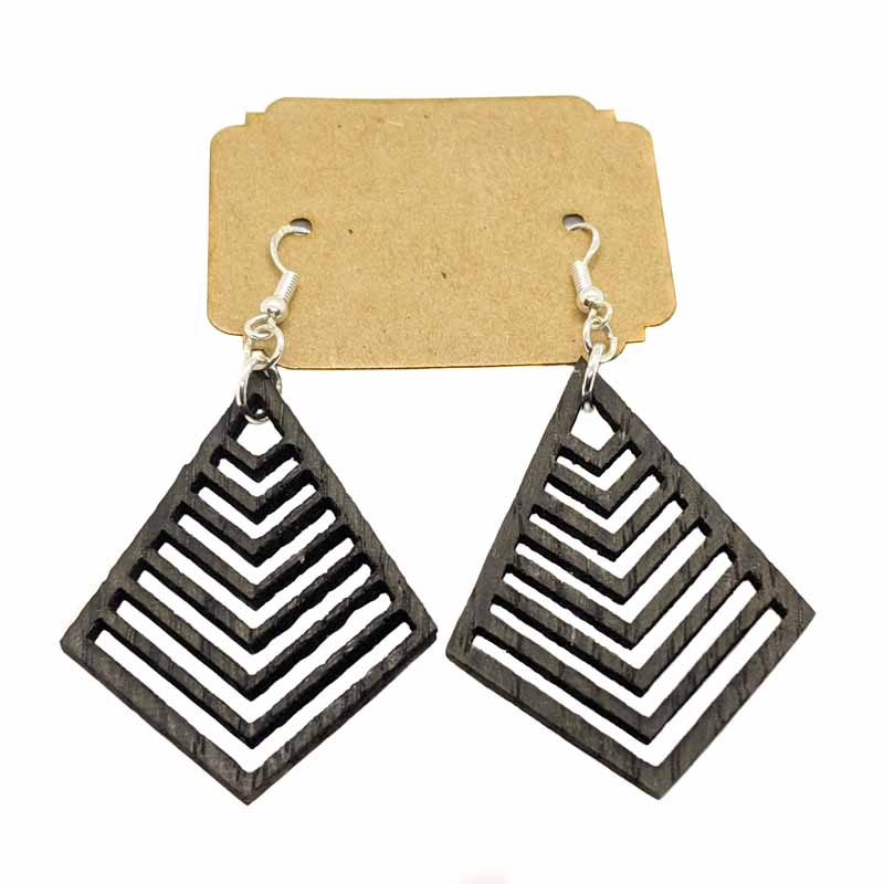 Irish bog oak geometric earrings