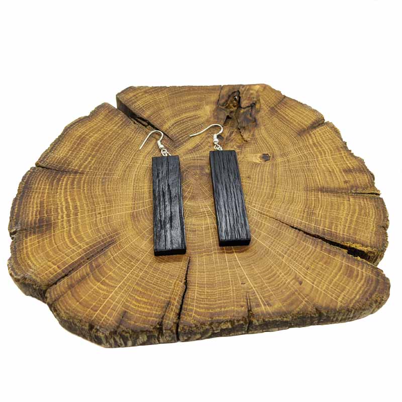 Irish bog oak dangle earrings