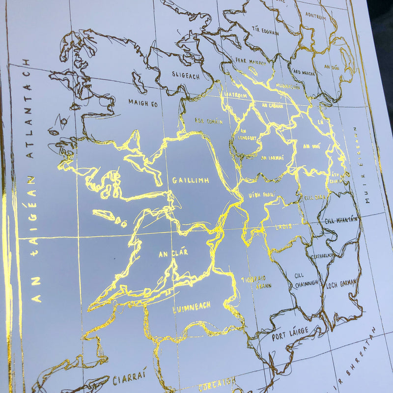 Metallic Gold Map