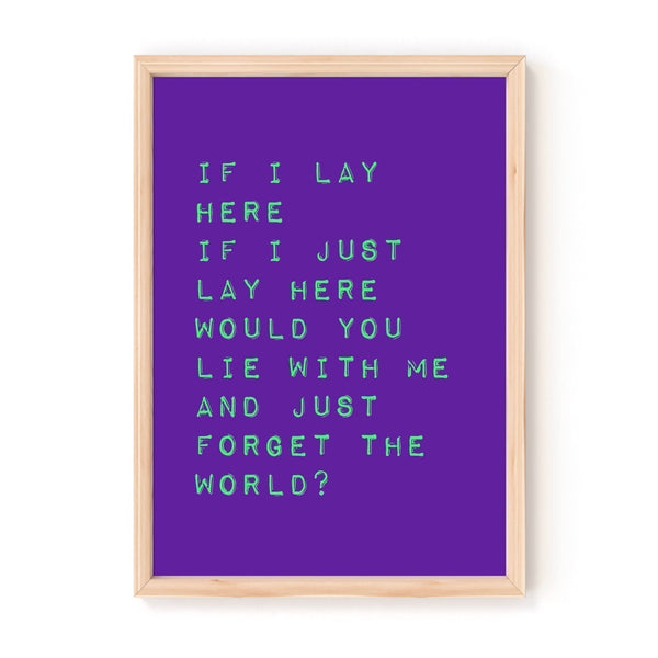 If I Lay Here by Snow Patrol A4 Lyrics Print