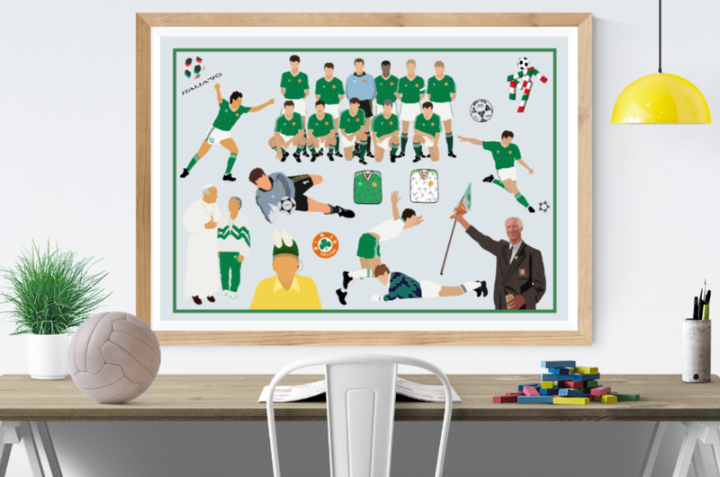 Republic of Ireland Italia 90 Collage Print