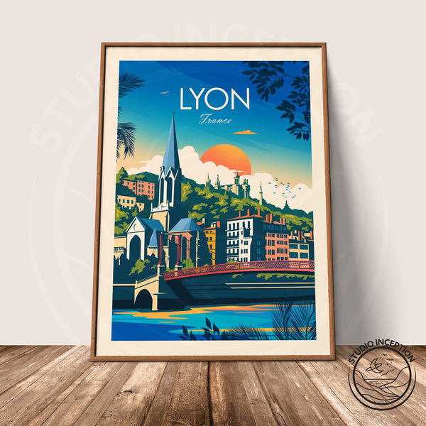 Lyon France Traditional Style Print