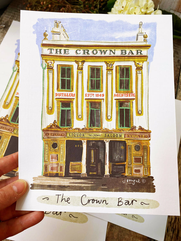 The Crown Bar Ilustration 9x7 inch print