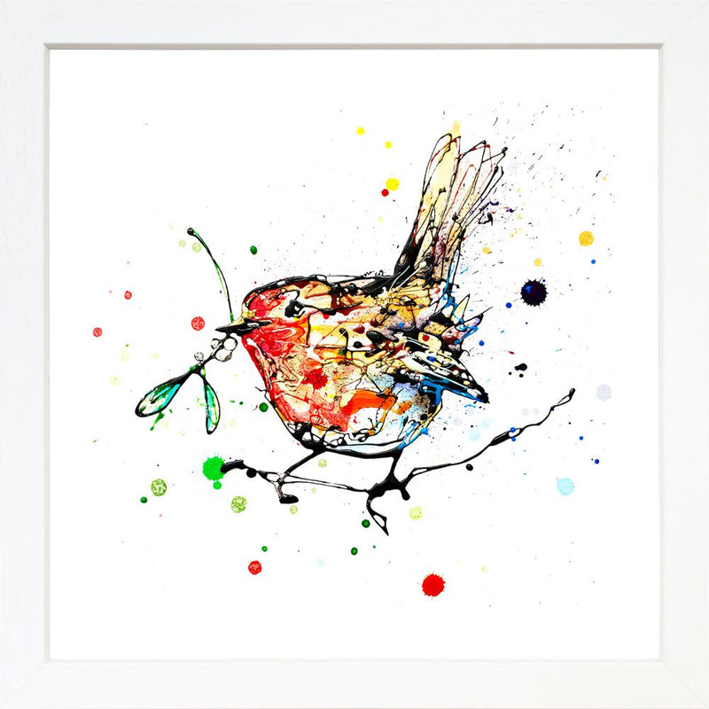 Mistletoe - Robin Print, 30x30cm with Size and Presentation Options