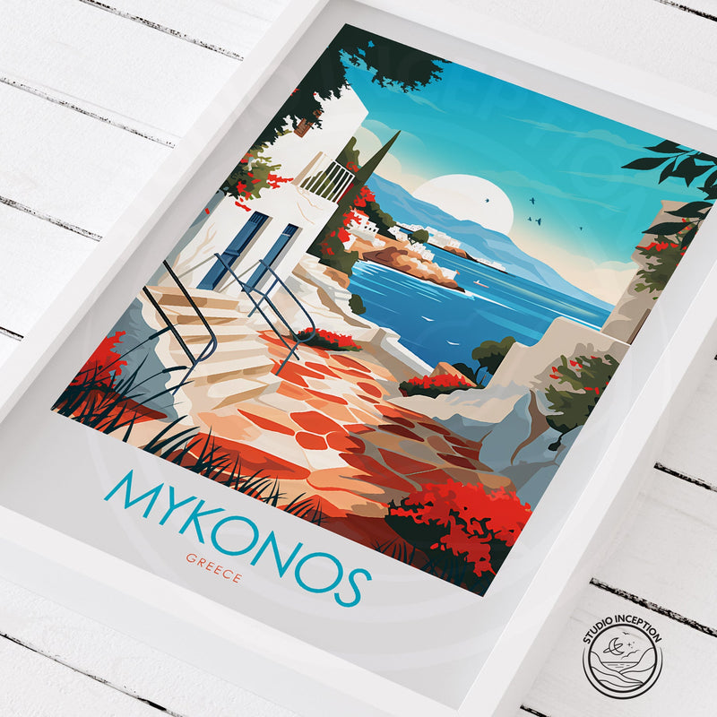 Mykonos Minimalist Print