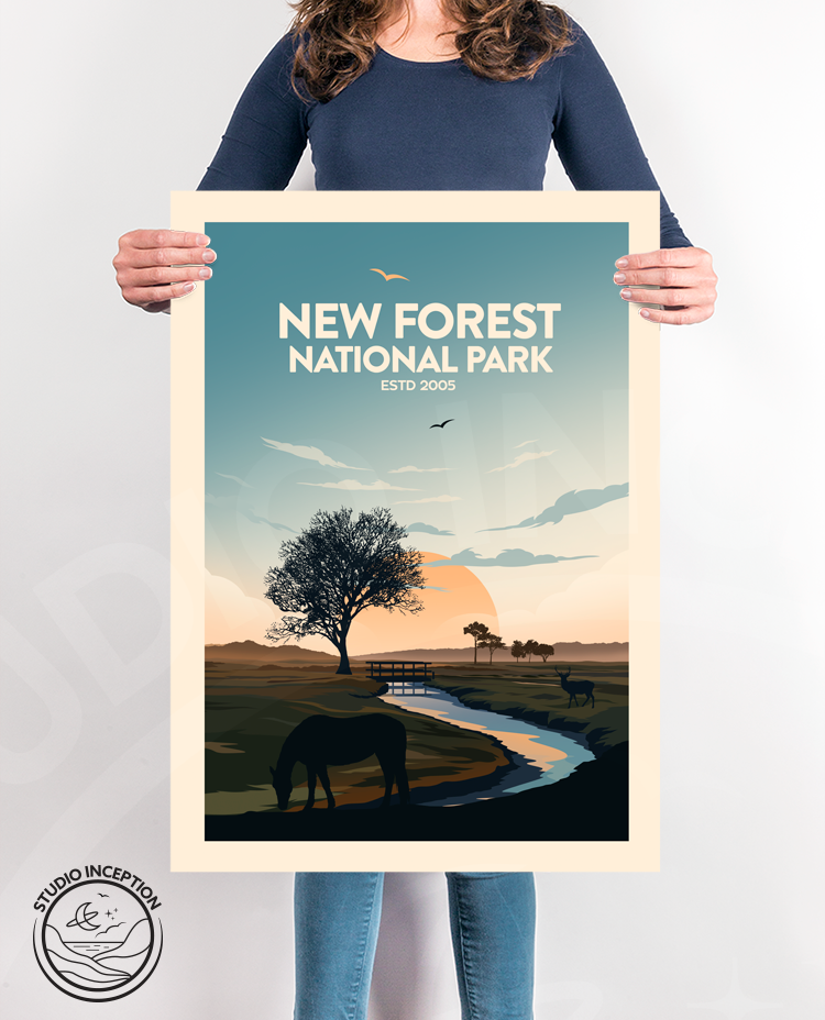 New Forest National Park Traditional Style Print