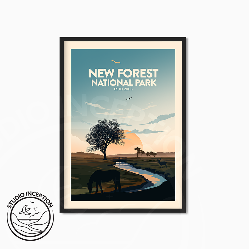 New Forest National Park Traditional Style Print