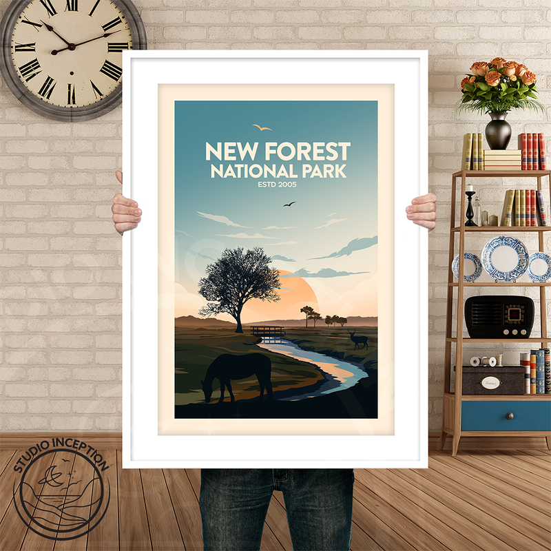 New Forest National Park Traditional Style Print