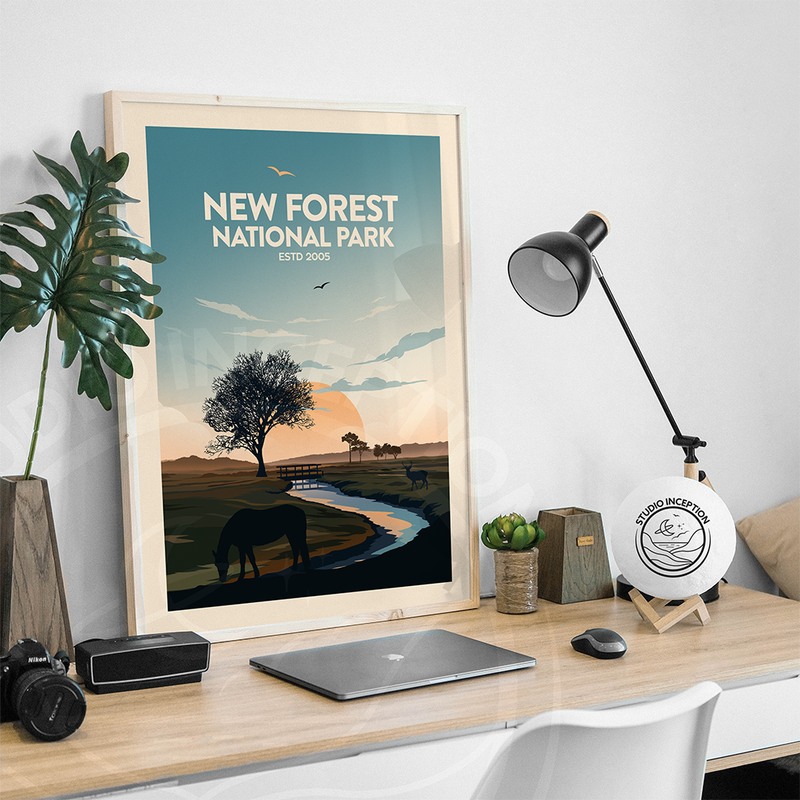 New Forest National Park Traditional Style Print