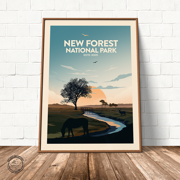 New Forest National Park Traditional Style Print