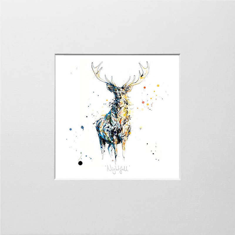 Nightfall - Stag Print with Size and Presentation Options