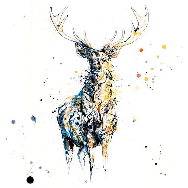 Nightfall - Stag Print with Size and Presentation Options