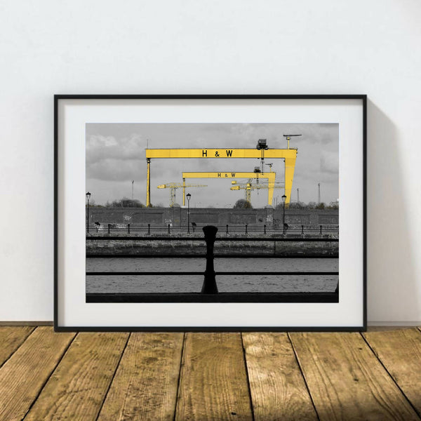 Samson and Goliath in mono with a dash of yellow