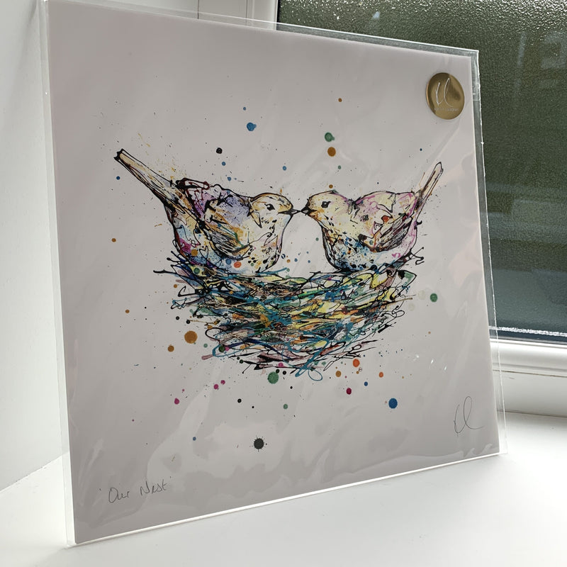 Our Nest - Two Birds in a Nest Print with Size and Presentation Options