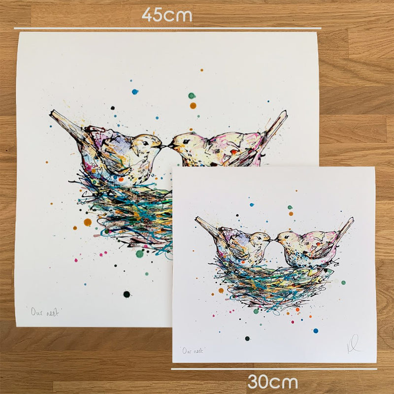 Our Nest - Two Birds in a Nest Print with Size and Presentation Options