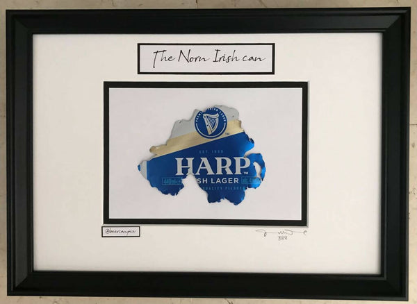 Beer Can Map of Northern Ireland - Harp