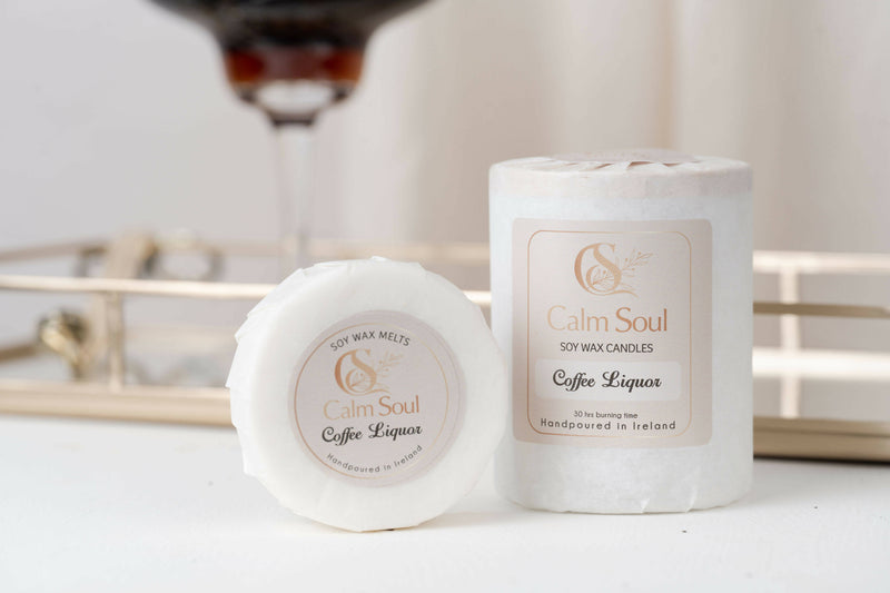 Calm soul luxury coffee liquor soy wax candle 20cl