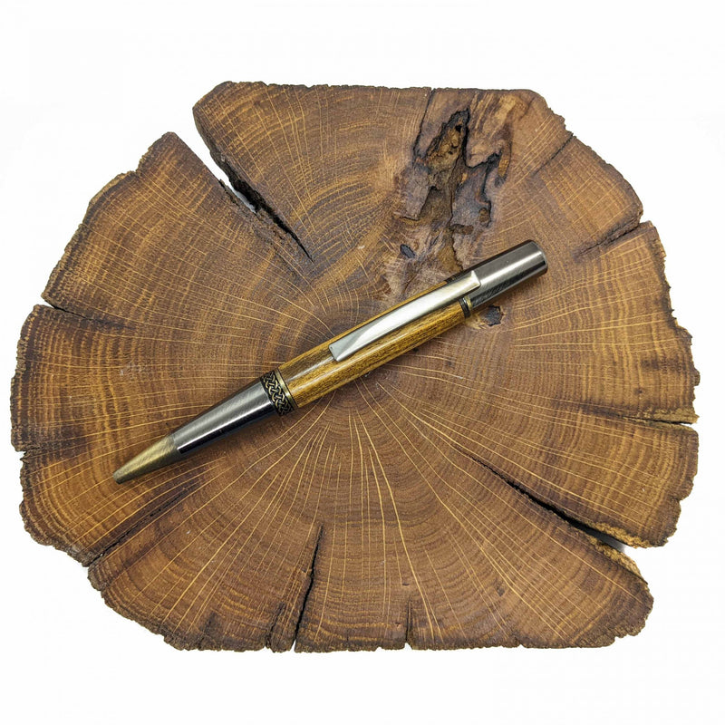 Bocote brass and pewter pen