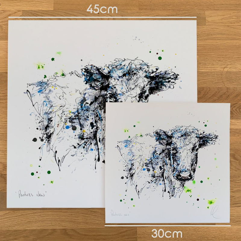 Pastures New - Cow Print with Size and Presentation Options