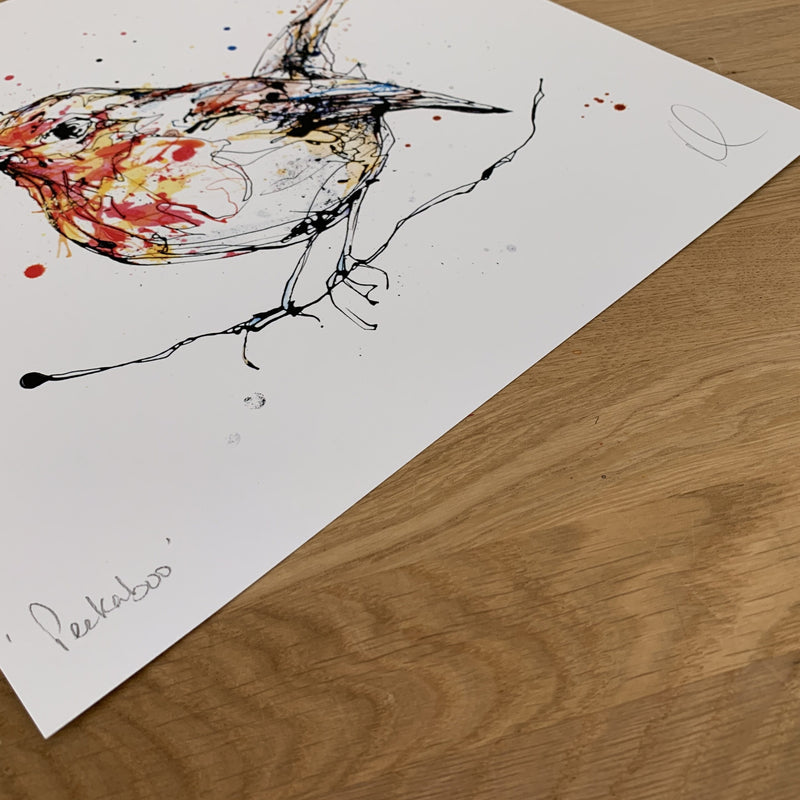 Peekaboo - Robin Print with Size and Presentation Options