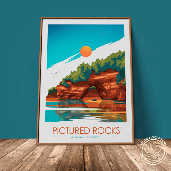 Pictured Rocks Minimalist Print