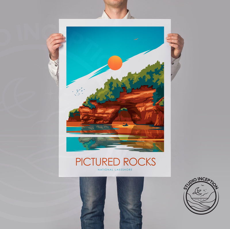 Pictured Rocks Minimalist Print