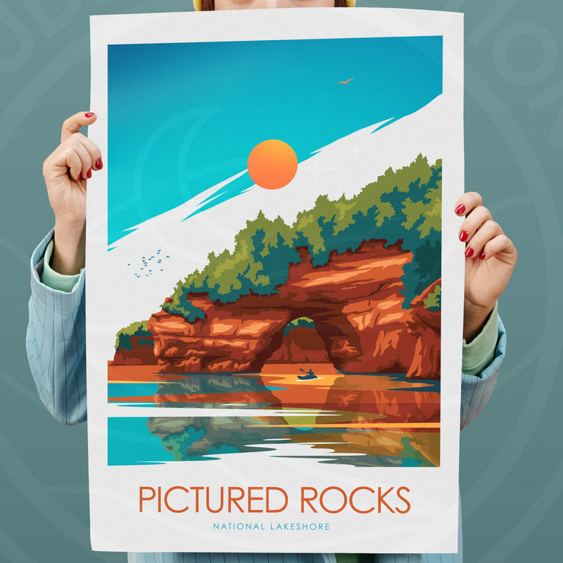 Pictured Rocks Minimalist Print