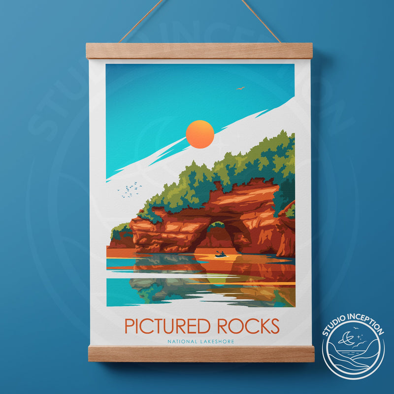 Pictured Rocks Minimalist Print