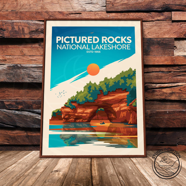 Pictured Rocks Traditional Style Print