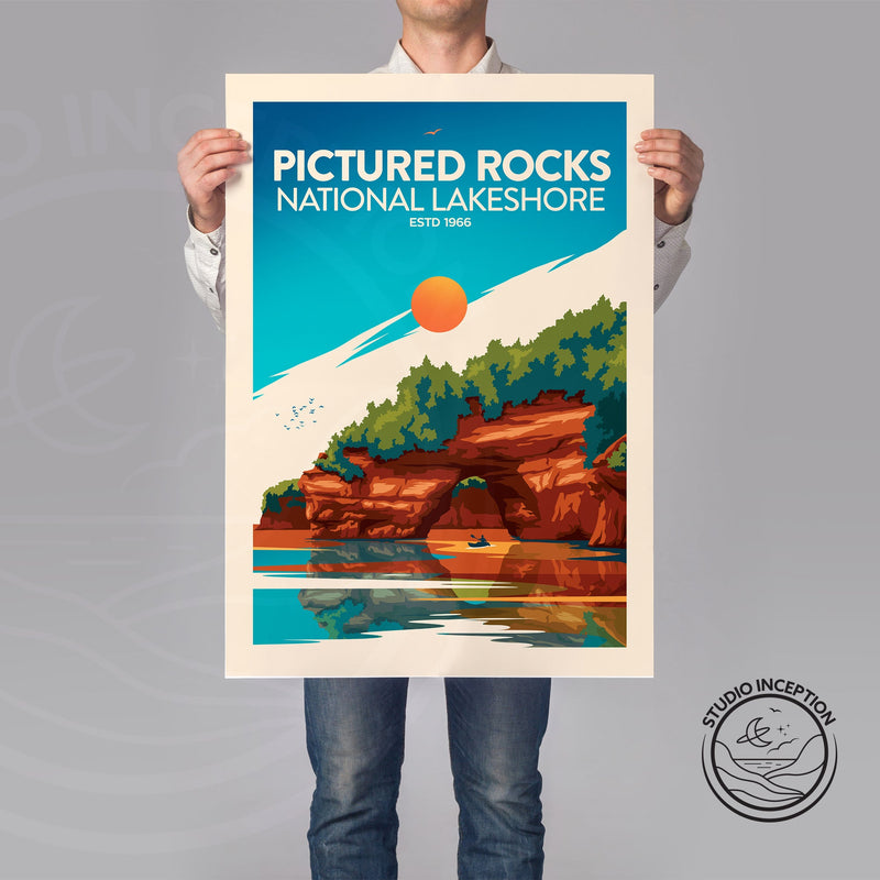 Pictured Rocks Traditional Style Print